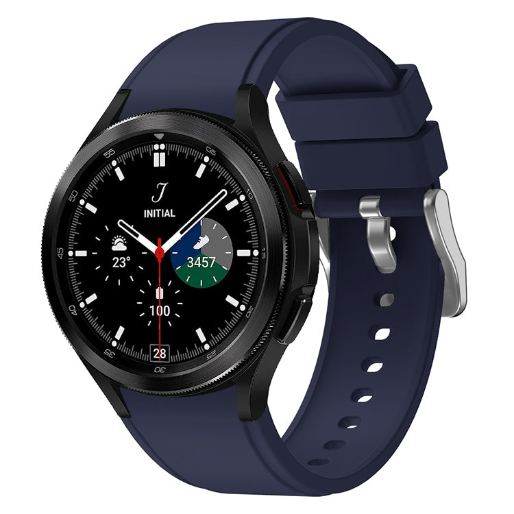 For Samsung Galaxy Watch4 Classic 46mm 2pcs Silicone Watch Band with 2pcs Tempered Glass Film