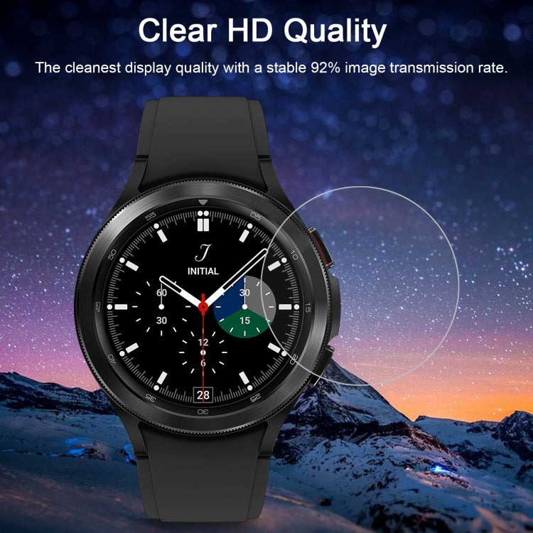 For Samsung Galaxy Watch4 Classic 46mm 2pcs Silicone Watch Band with 2pcs Tempered Glass Film