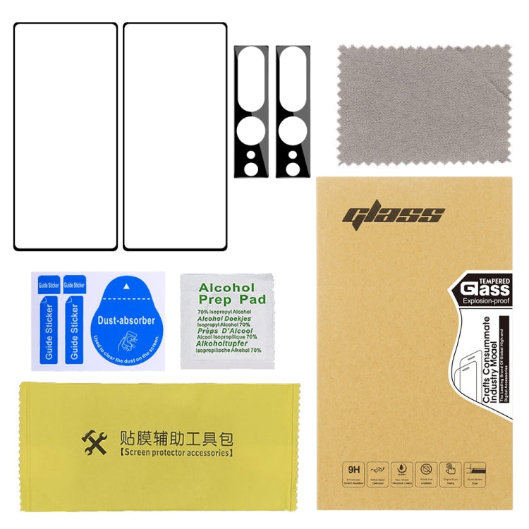 For Google Pixel 7 Pro 2pcs Full Glue Tempered Glass Full Film with 2pcs Aluminum Lens Film Set