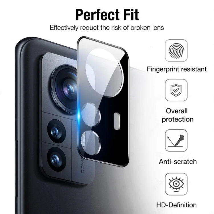 For Xiaomi 12X 2pcs 3D Edge Glue Tempered Glass Full Film with 2pcs Lens Film Set