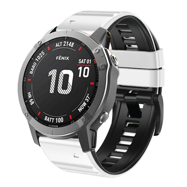 For Garmin Fenix 7X / 6X / 5X 26mm Two-Color Silicone Watch Band