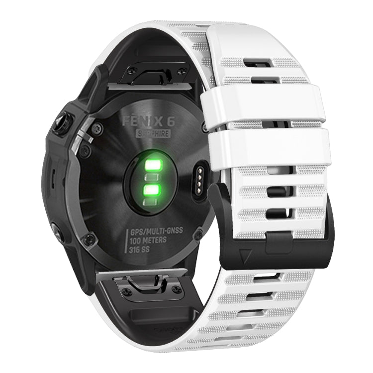 For Garmin Fenix 7X / 6X / 5X 26mm Two-Color Silicone Watch Band