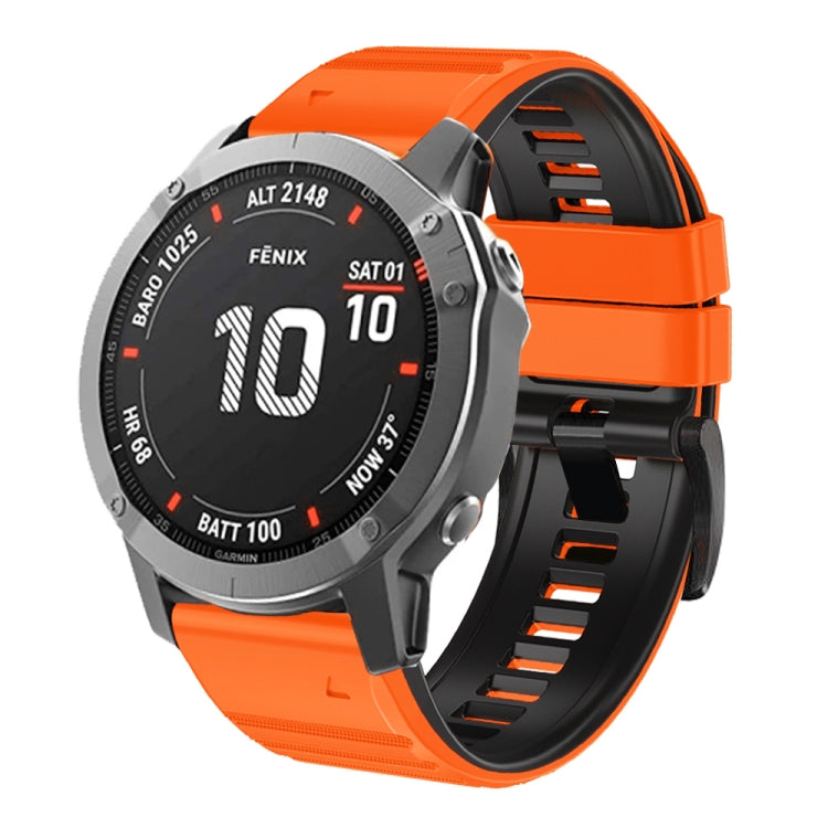 For Garmin Fenix 7X / 6X / 5X 26mm Two-Color Silicone Watch Band