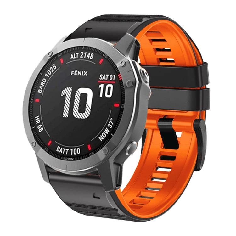 For Garmin Fenix 7X / 6X / 5X 26mm Two-Color Silicone Watch Band