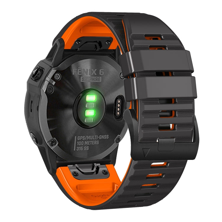 For Garmin Fenix 7X / 6X / 5X 26mm Two-Color Silicone Watch Band
