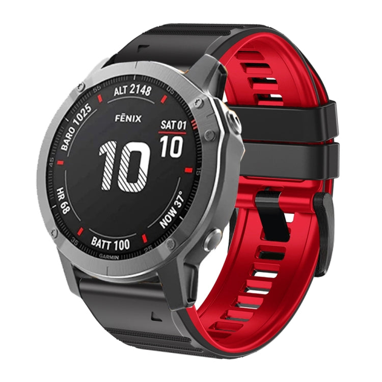 For Garmin Fenix 7X / 6X / 5X 26mm Two-Color Silicone Watch Band