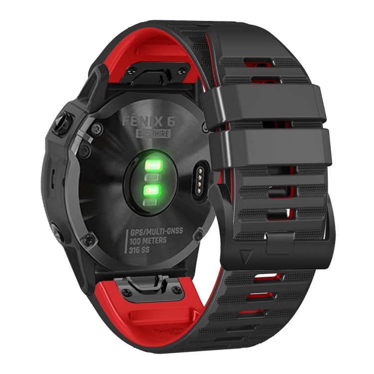 For Garmin Fenix 7X / 6X / 5X 26mm Two-Color Silicone Watch Band