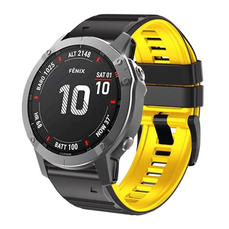 For Garmin Fenix 7X / 6X / 5X 26mm Two-Color Silicone Watch Band