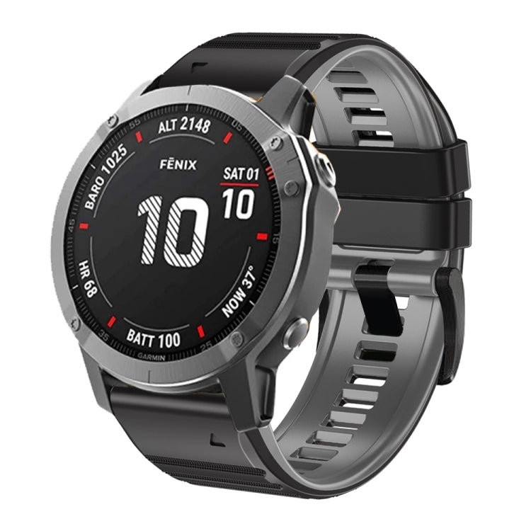 For Garmin Fenix 7X / 6X / 5X 26mm Two-Color Silicone Watch Band