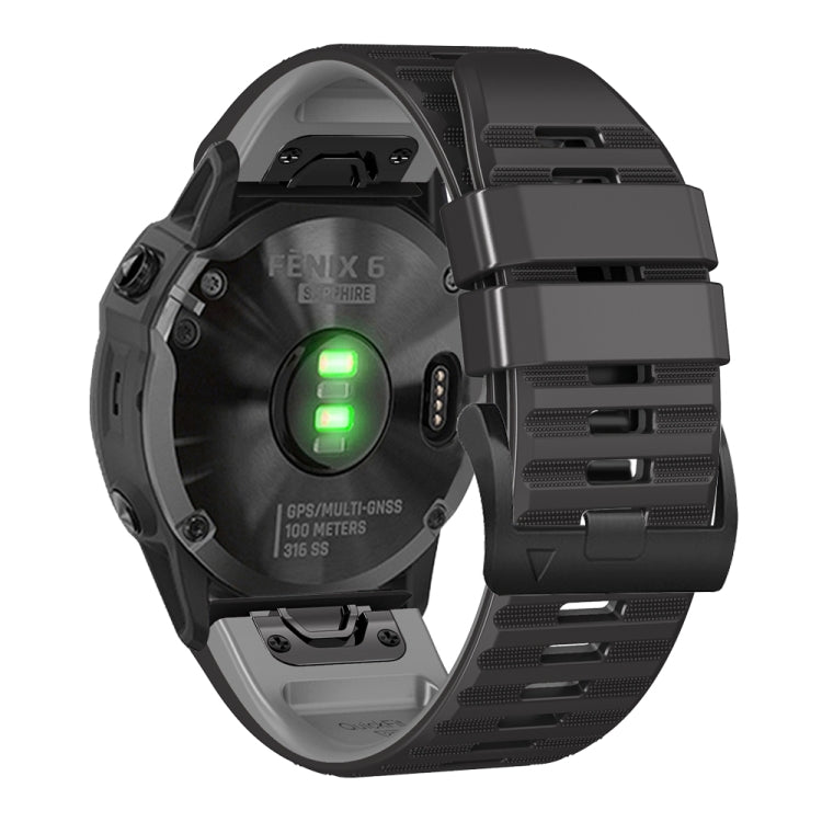 For Garmin Fenix 7X / 6X / 5X 26mm Two-Color Silicone Watch Band