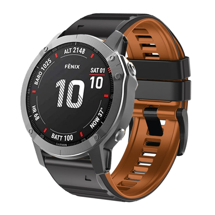 For Garmin Fenix 7X / 6X / 5X 26mm Two-Color Silicone Watch Band