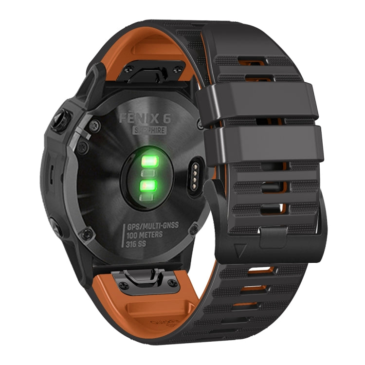 For Garmin Fenix 7X / 6X / 5X 26mm Two-Color Silicone Watch Band
