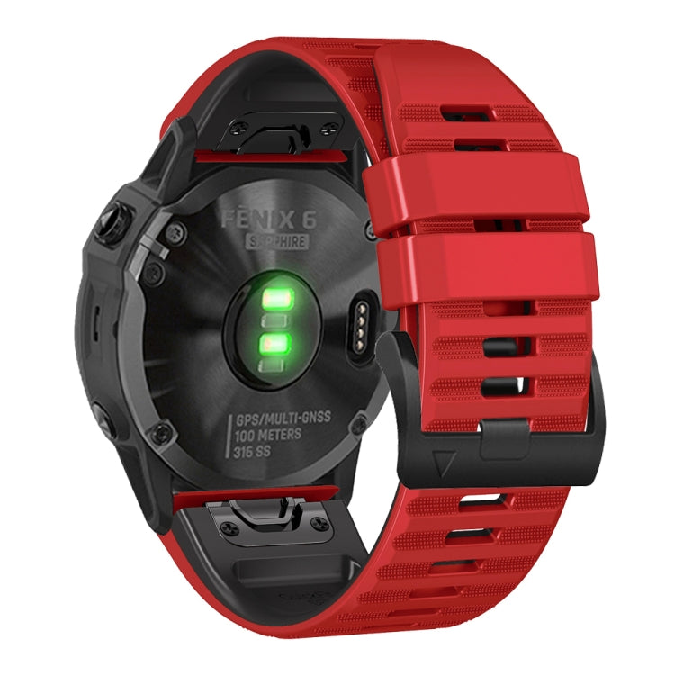 For Garmin Fenix 7X / 6X / 5X 26mm Two-Color Silicone Watch Band