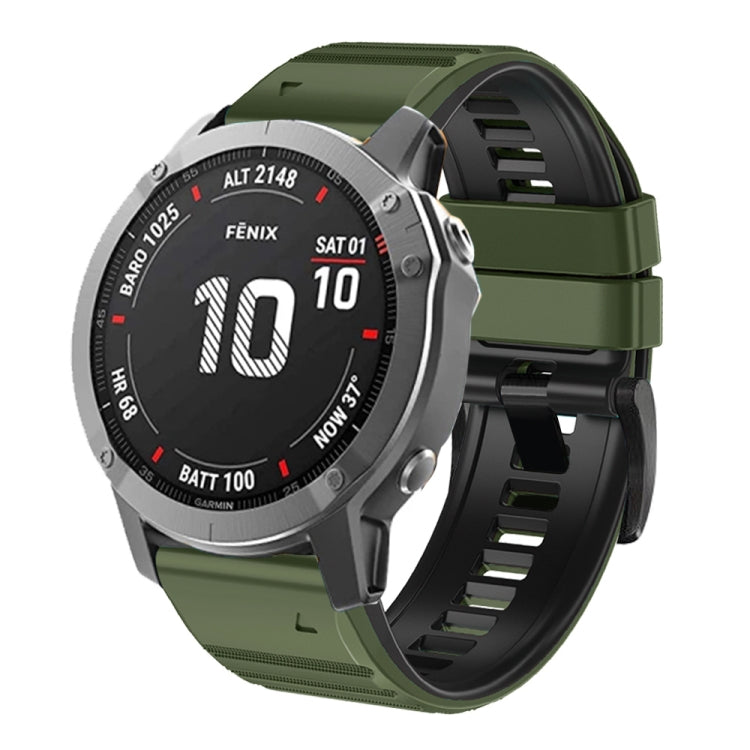 For Garmin Fenix 7X / 6X / 5X 26mm Two-Color Silicone Watch Band