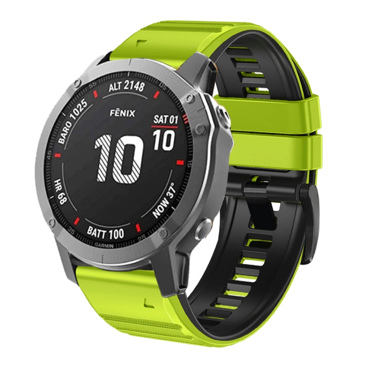 For Garmin Fenix 7X / 6X / 5X 26mm Two-Color Silicone Watch Band
