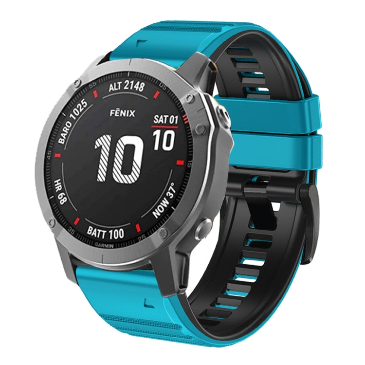 For Garmin Fenix 7X / 6X / 5X 26mm Two-Color Silicone Watch Band