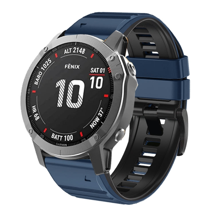 For Garmin Fenix 7X / 6X / 5X 26mm Two-Color Silicone Watch Band