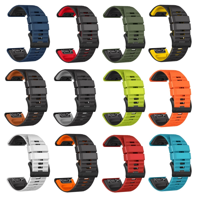 For Garmin Fenix 7X / 6X / 5X 26mm Two-Color Silicone Watch Band