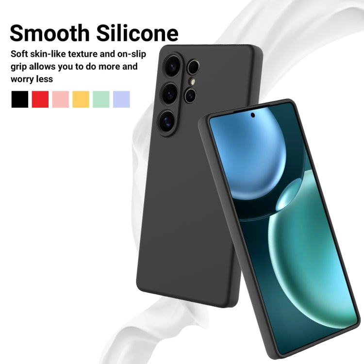 For Samsung Galaxy S25 Ultra Solid Color Liquid Silicone Dropproof Full Coverage Phone Case