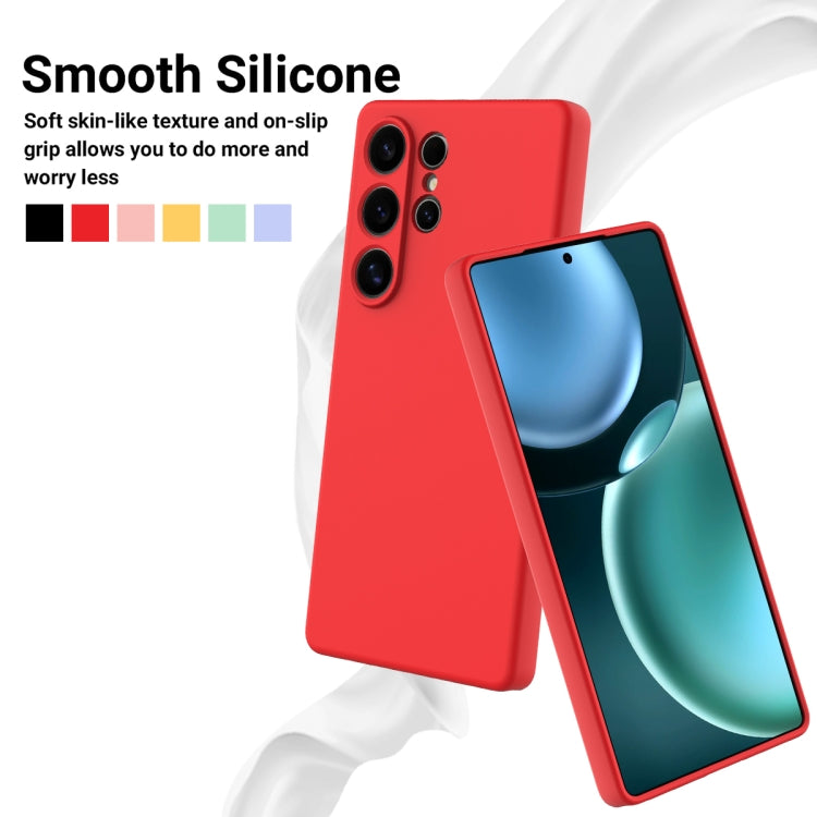 For Samsung Galaxy S25 Ultra Solid Color Liquid Silicone Dropproof Full Coverage Phone Case