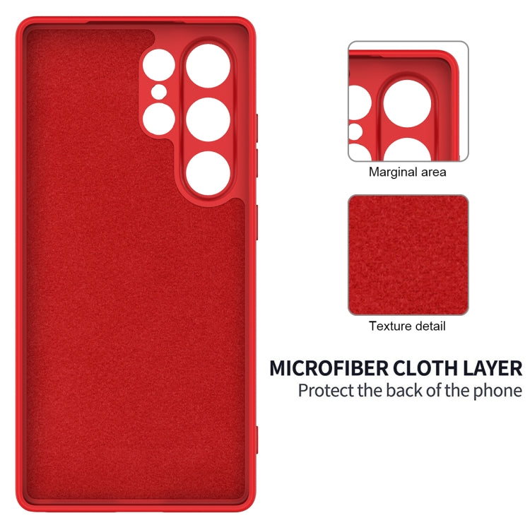 For Samsung Galaxy S25 Ultra Solid Color Liquid Silicone Dropproof Full Coverage Phone Case