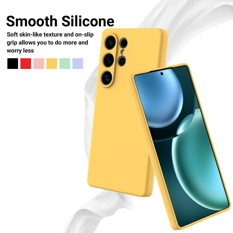 For Samsung Galaxy S25 Ultra Solid Color Liquid Silicone Dropproof Full Coverage Phone Case