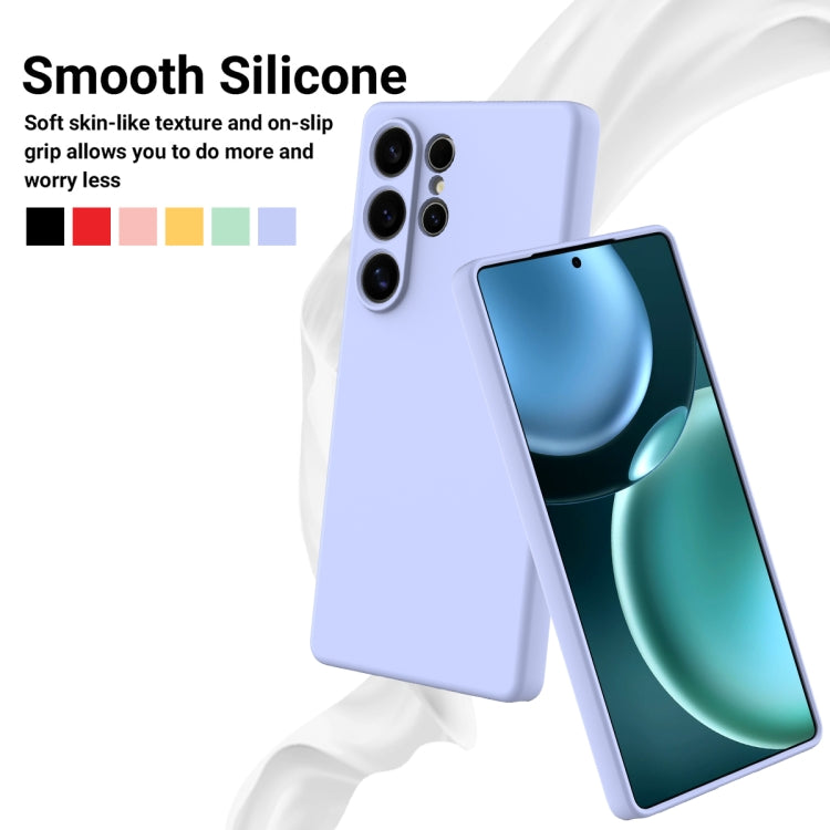 For Samsung Galaxy S25 Ultra Solid Color Liquid Silicone Dropproof Full Coverage Phone Case