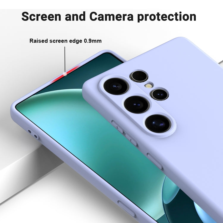 For Samsung Galaxy S25 Ultra Solid Color Liquid Silicone Dropproof Full Coverage Phone Case