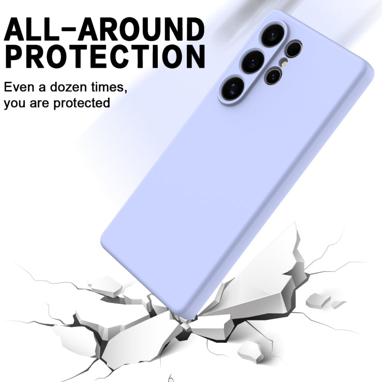 For Samsung Galaxy S25 Ultra Solid Color Liquid Silicone Dropproof Full Coverage Phone Case
