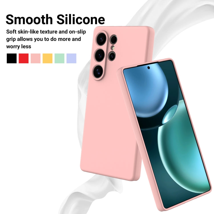 For Samsung Galaxy S25 Ultra Solid Color Liquid Silicone Dropproof Full Coverage Phone Case