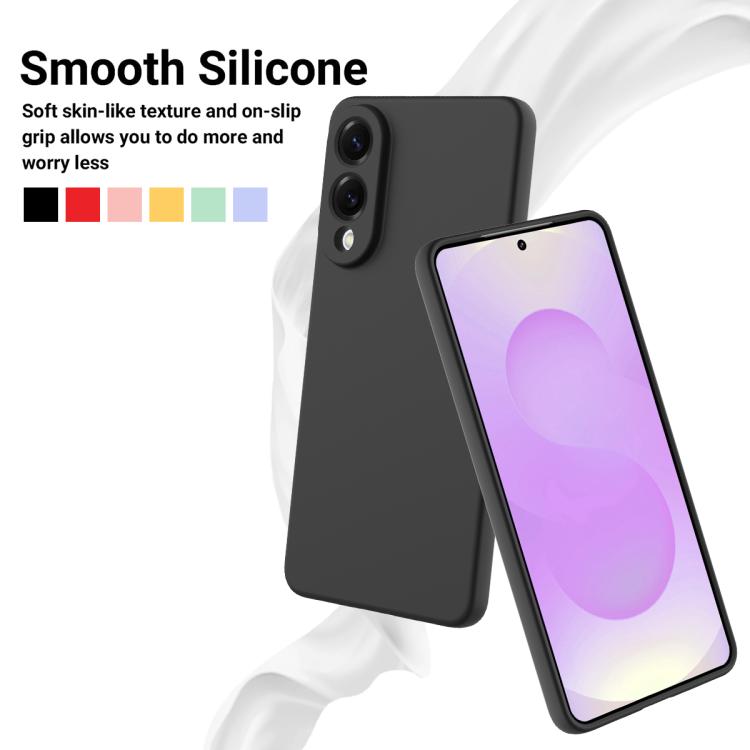 For Samsung Galaxy S25 Edge 5G Solid Color Liquid Silicone Dropproof Full Coverage Phone Case