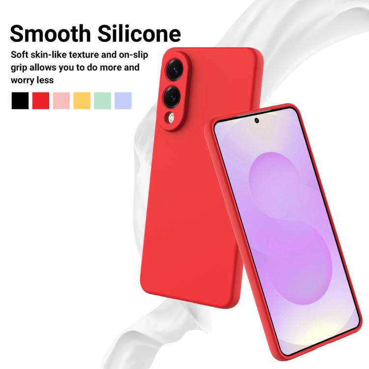 For Samsung Galaxy S25 Edge 5G Solid Color Liquid Silicone Dropproof Full Coverage Phone Case
