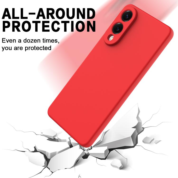 For Samsung Galaxy S25 Edge 5G Solid Color Liquid Silicone Dropproof Full Coverage Phone Case