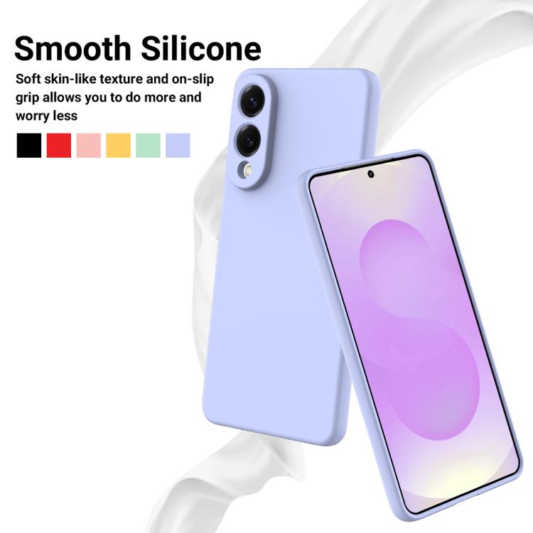 For Samsung Galaxy S25 Edge 5G Solid Color Liquid Silicone Dropproof Full Coverage Phone Case