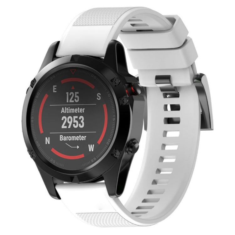 For Garmin Fenix 5X 26mm 2pcs Quick Removable Silicone Watch Band with 2pcs Tempered Glass Film