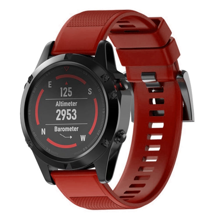 For Garmin Fenix 5X 26mm 2pcs Quick Removable Silicone Watch Band with 2pcs Tempered Glass Film