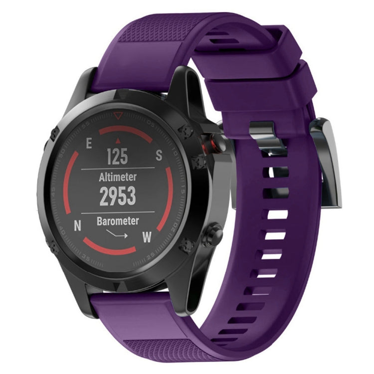 For Garmin Fenix 5X 26mm 2pcs Quick Removable Silicone Watch Band with 2pcs Tempered Glass Film