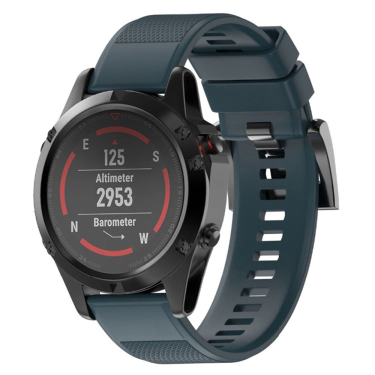 For Garmin Fenix 5X 26mm 2pcs Quick Removable Silicone Watch Band with 2pcs Tempered Glass Film