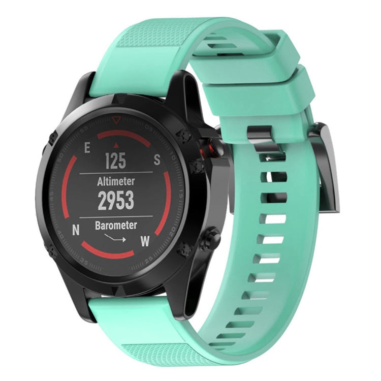 For Garmin Fenix 5X 26mm 2pcs Quick Removable Silicone Watch Band with 2pcs Tempered Glass Film