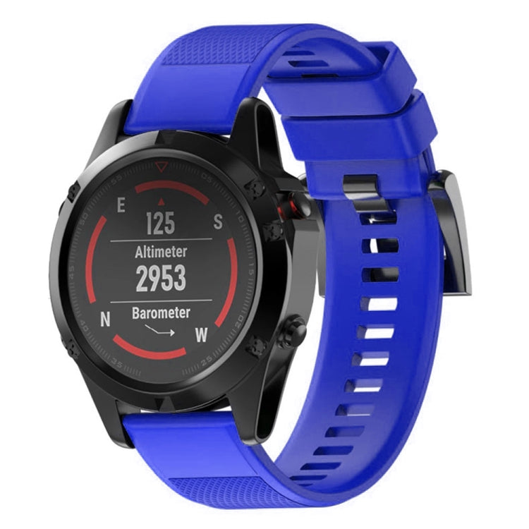 For Garmin Fenix 5X 26mm 2pcs Quick Removable Silicone Watch Band with 2pcs Tempered Glass Film