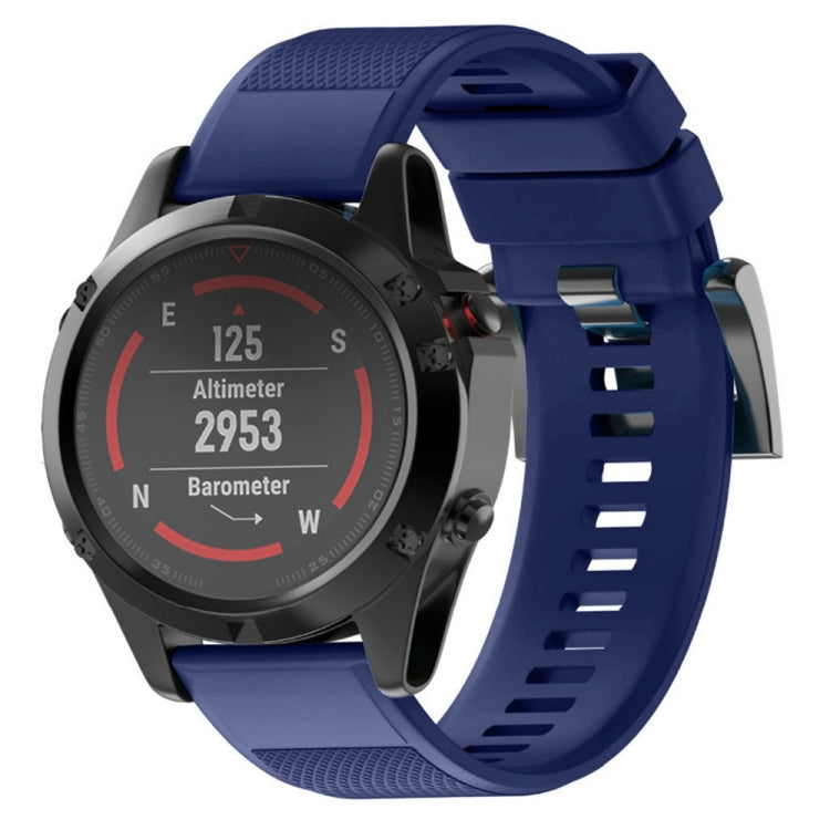 For Garmin Fenix 5X 26mm 2pcs Quick Removable Silicone Watch Band with 2pcs Tempered Glass Film
