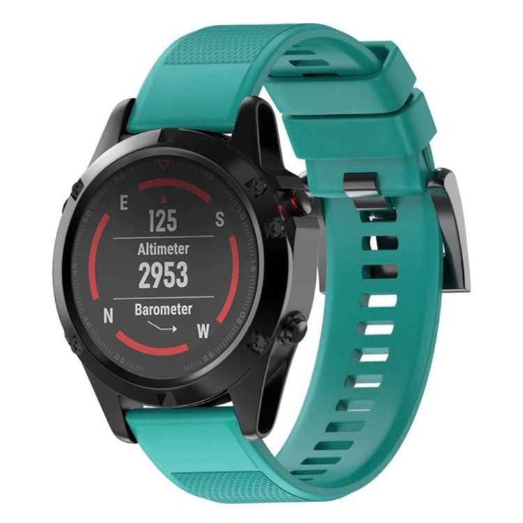 For Garmin Fenix 5X 26mm 2pcs Quick Removable Silicone Watch Band with 2pcs Tempered Glass Film