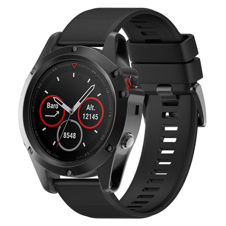 For Garmin Fenix 5X 26mm 2pcs Quick Removable Silicone Watch Band with 2pcs Tempered Glass Film