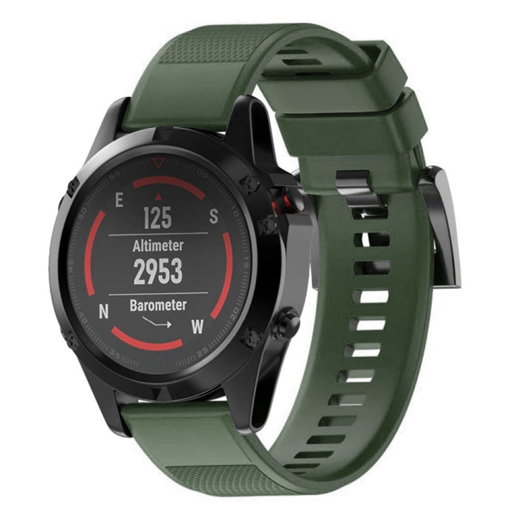 For Garmin Fenix 5X 26mm 2pcs Quick Removable Silicone Watch Band with 2pcs Tempered Glass Film