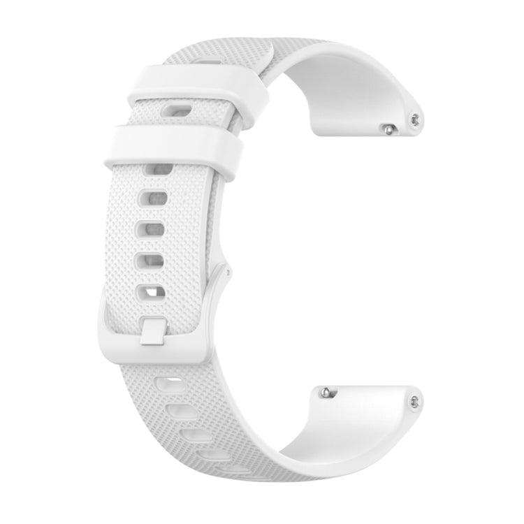 For Garmin Vivoactive 4S 2pcs Small Plaid Silicone Watch Band with 2pcs Tempered Glass Film