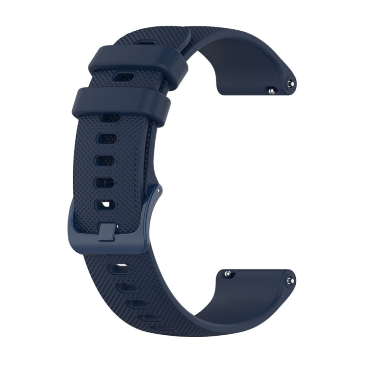 For Garmin Vivoactive 4S 2pcs Small Plaid Silicone Watch Band with 2pcs Tempered Glass Film