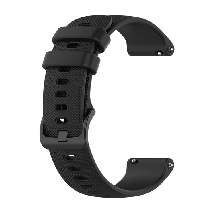 For Garmin Vivoactive 4S 2pcs Small Plaid Silicone Watch Band with 2pcs Tempered Glass Film