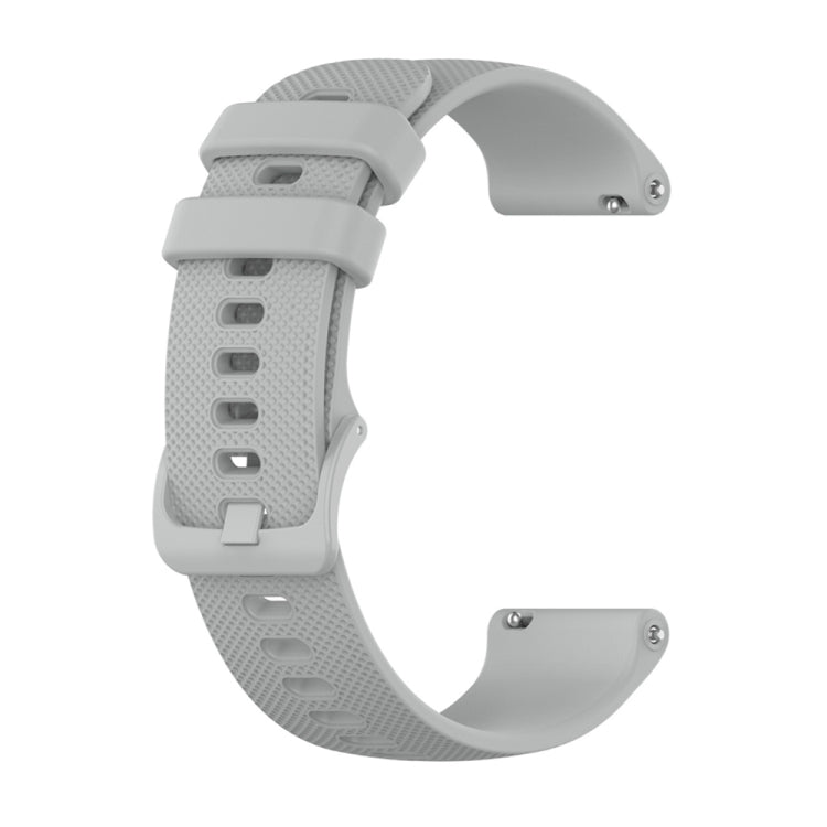 For Garmin Vivoactive 4S 2pcs Small Plaid Silicone Watch Band with 2pcs Tempered Glass Film