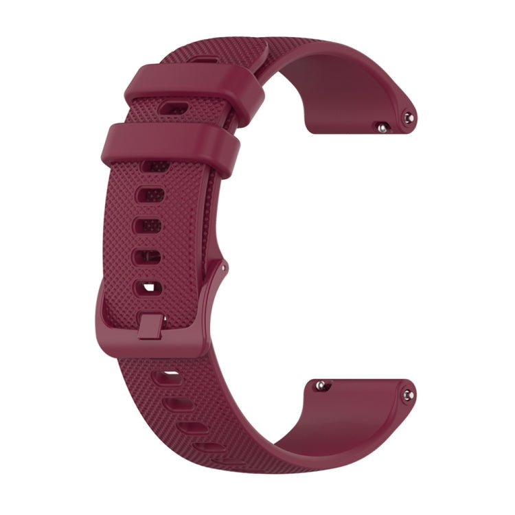 For Garmin Vivoactive 4S 2pcs Small Plaid Silicone Watch Band with 2pcs Tempered Glass Film
