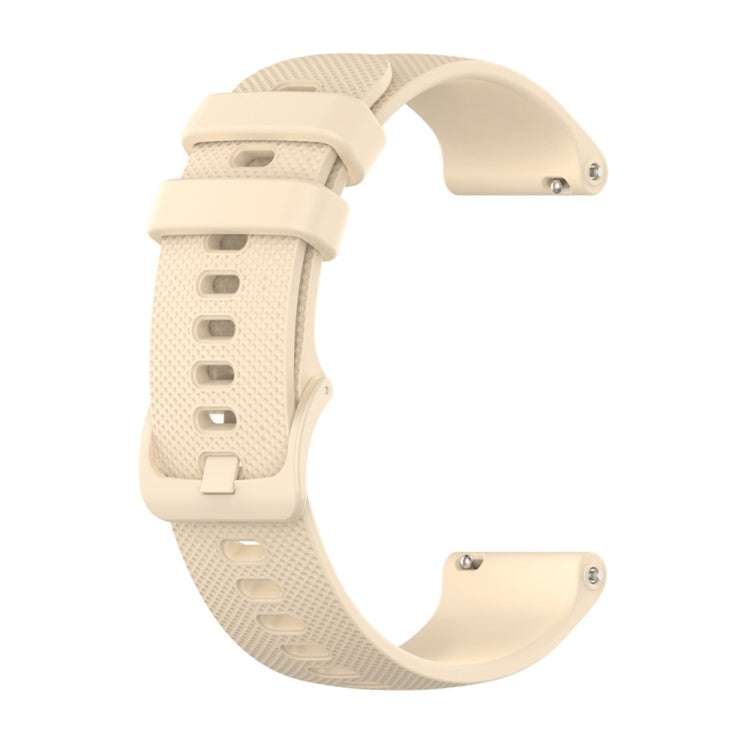 For Garmin Vivoactive 4S 2pcs Small Plaid Silicone Watch Band with 2pcs Tempered Glass Film